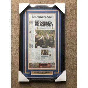 Golden State Warriors 2017 NBA Champions The Mercury News Newspaper Frame Durant